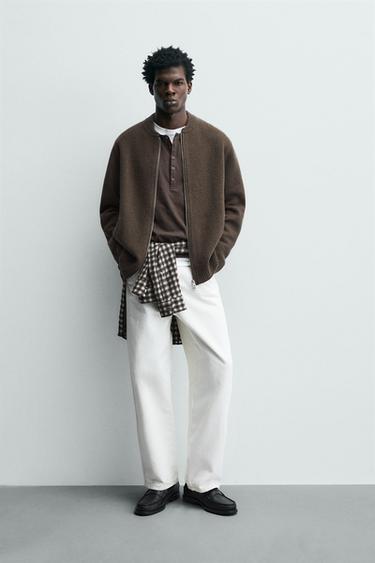 Zara Куртка из 100% шерсти на молнии купить с доставкой.