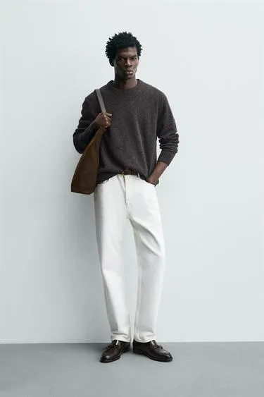 Свитер из 100% шерсти с эффектом пряжи