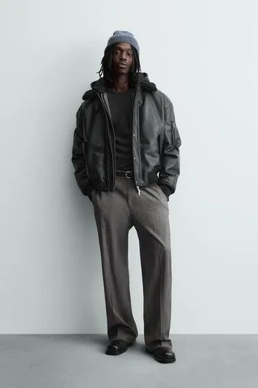 Куртка из искусственной кожи со съемным воротником