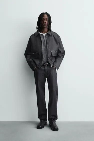 Куртка свободного кроя с заклепками