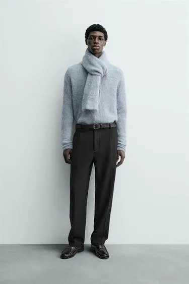 Брюки из фланели со складками