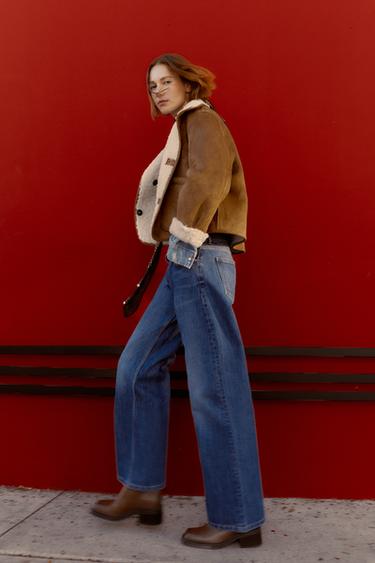 Zara Высокие сапоги с декоративной строчкой