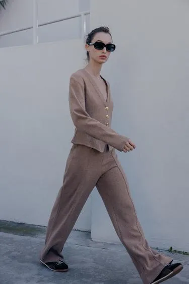 Брюки-палаццо из мягкой ткани- Заказать в России