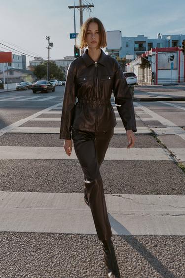 Zara Брюки из искусственной кожи с эластичным поясом купить с доставкой.