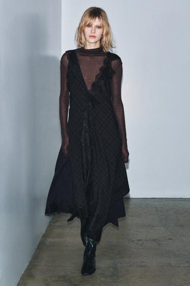 Zara Платье с комбинированным кружевом — ZW COLLECTION LIMITED EDITION