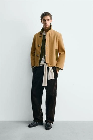 FIREMAN CLASP JACKET WITH CONTRAST COLLAR- Заказать в России