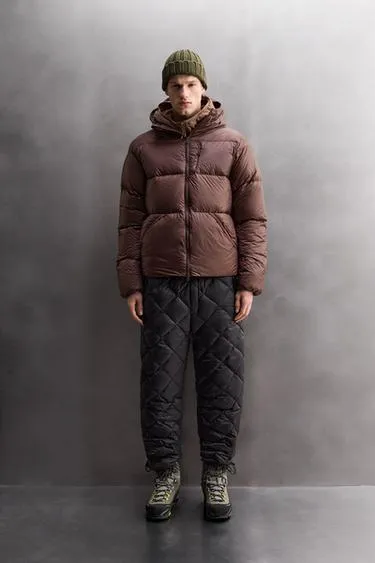 Пуховик для горных лыж 100% пуха с бордовым оттенком ZARA ATHLETICZ- Заказать в России