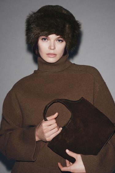 Zara Небольшая кожаная сумка-шопер