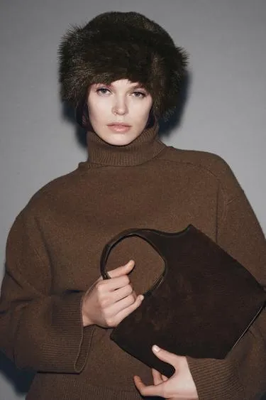 Небольшая кожаная сумка-шопер