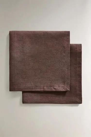 Набор однотонных льняных салфеток