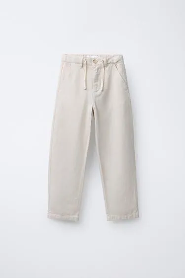 Прямые брюки из хлопка и льна- Заказать в России