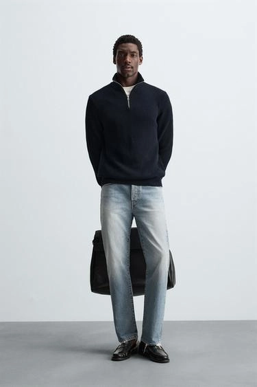 Кофта с четвертью молнии из плотного вязаного полотна- Заказать в России