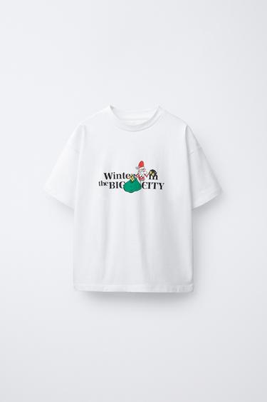 Zara Футболка с принтом «дед мороз»