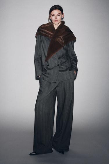 Zara Треугольный шарф из искусственного меха