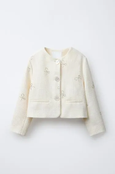 Структурный жакет с бантами и блестками