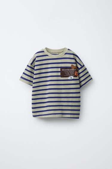 Zara Футболка в полоску с нашивкой