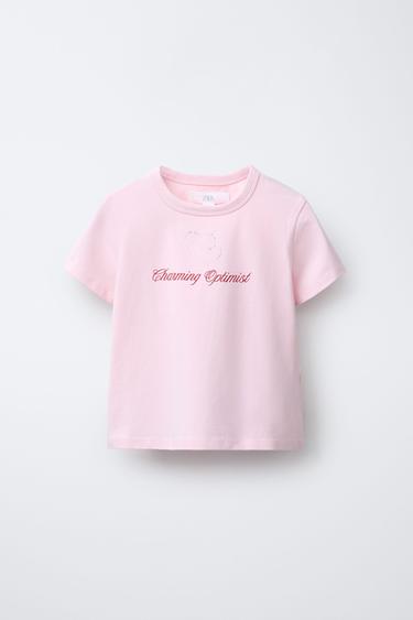 Zara Футболка с текстовым принтом