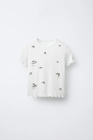 Футболка в рубчик с пайетками- Заказать в России