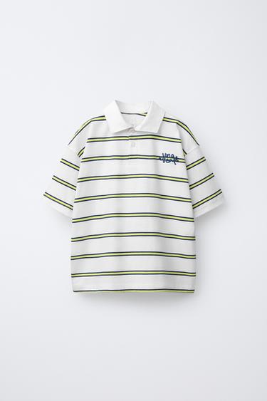 Zara Поло в полоску с вышивкой купить с доставкой.