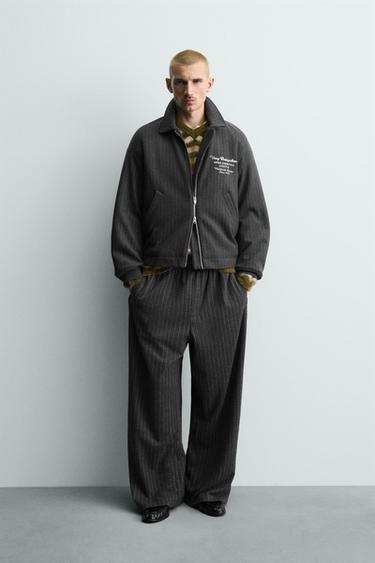 Zara Куртка в полоску с вышивкой