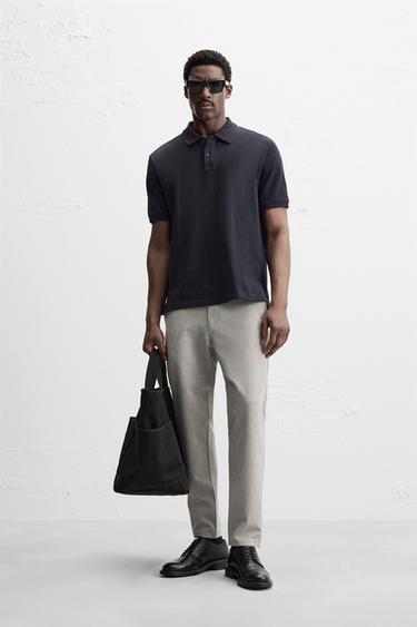 Zara Удобные текстурированные брюки-чино SLIM FIT купить с доставкой.