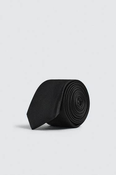 Zara Тонкий галстук 100% шелк