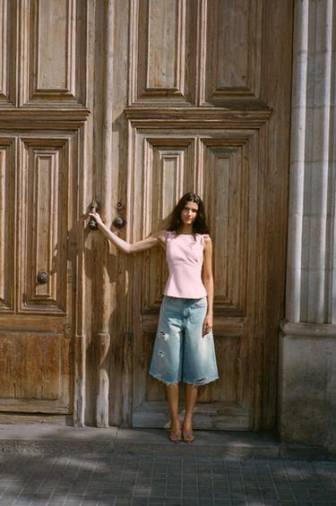 Zara Топ на бретелях с бантиками купить с доставкой.