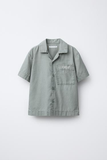 Zara Рубашка с вышитой надписью