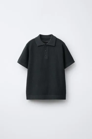 Поло из рубчатого хлопка