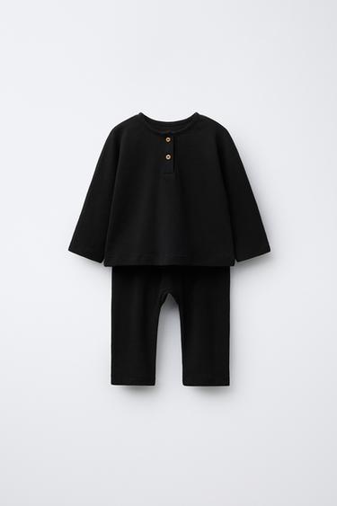 Zara Комплект из футболки хенли и однотонных брюк