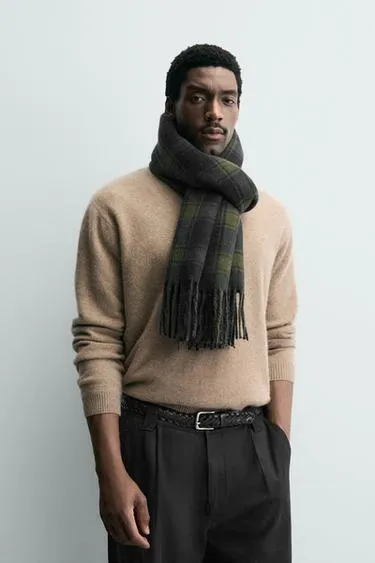 Шарф в контрастную клетку- Заказать в России