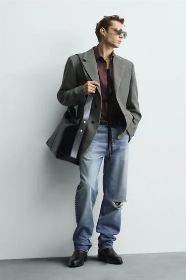 Сумка-шопер с декоративной строчкой