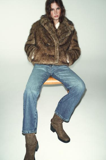 Zara Байкерские ботильоны на каблуке