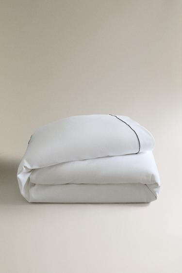 Zara Покрывало из хлопка с контрастной бейкой купить с доставкой.