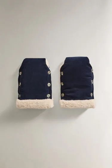 Вельветовые детские перчатки для коляски