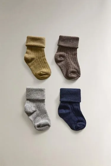 Набор из 4-х цветных носочков для младенцев