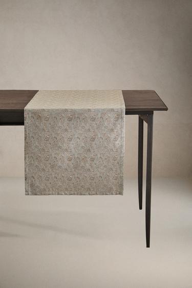 Zara Столовый бегунок с цветочным жаккардовым узором