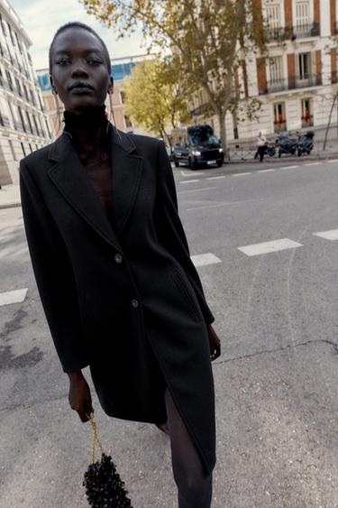 Zara Пальто из мягкой ткани с подплечниками