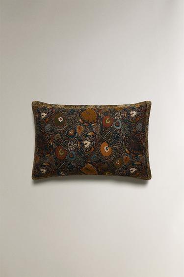 Zara Подушка с жаккардовым цветочным узором