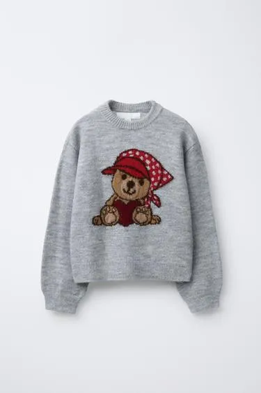 Свитер с узором «медведь»- Заказать в России