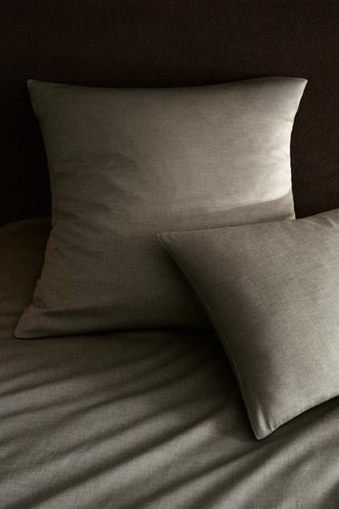 Zara Наволочка из хамбреной ткани