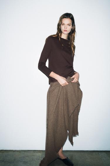 Zara Однотонный шарф с шерстью