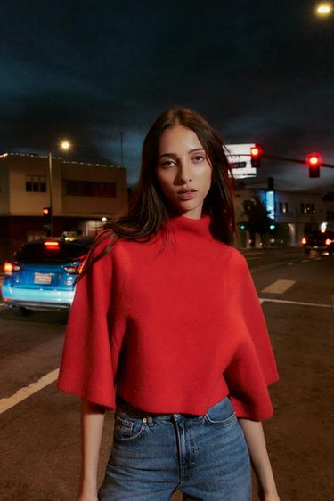 Zara Трикотажный джемпер с широкими рукавами купить с доставкой.