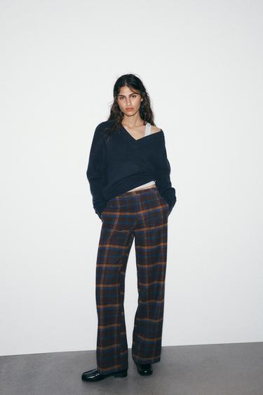 Zara Брюки из шерсти в клетку
