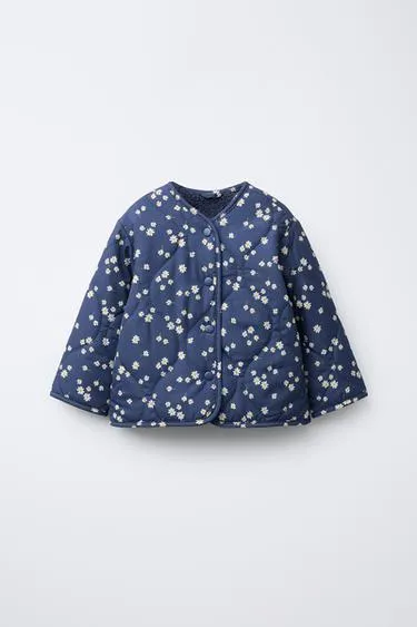 Стеганая куртка с принтом «маргаритки»