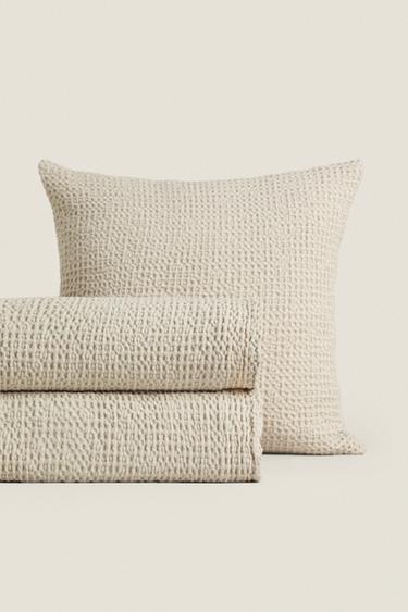 Zara Покрывало из мини-вафельного трикотажа из хлопка