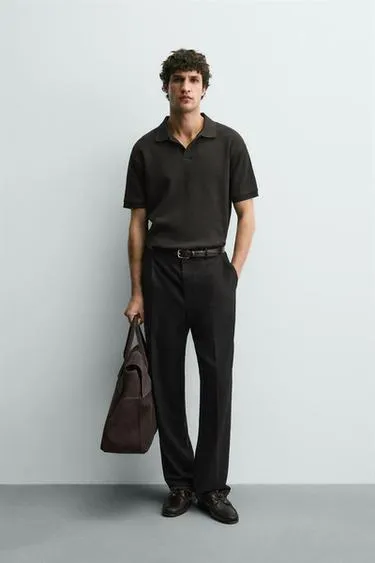 Поло с вертикальным узором