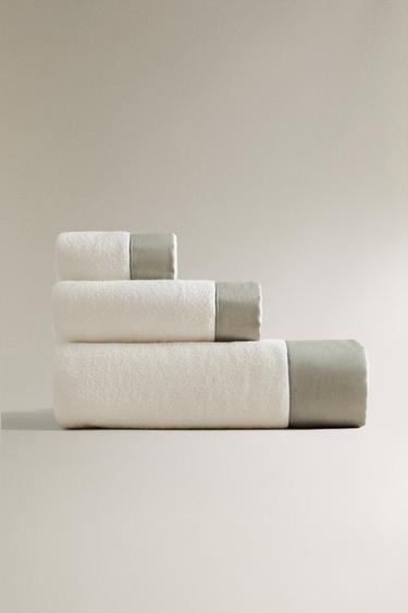 Zara Полотенце для ванны с тканевой полосой