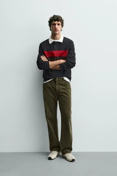 Поло в контрастную полоску