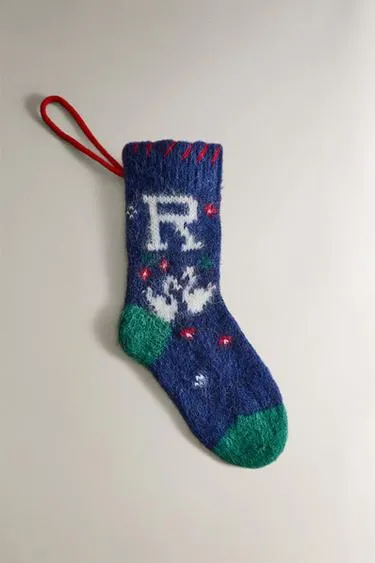 Новогодняя стокинг-игрушка с буквой R- Заказать в России